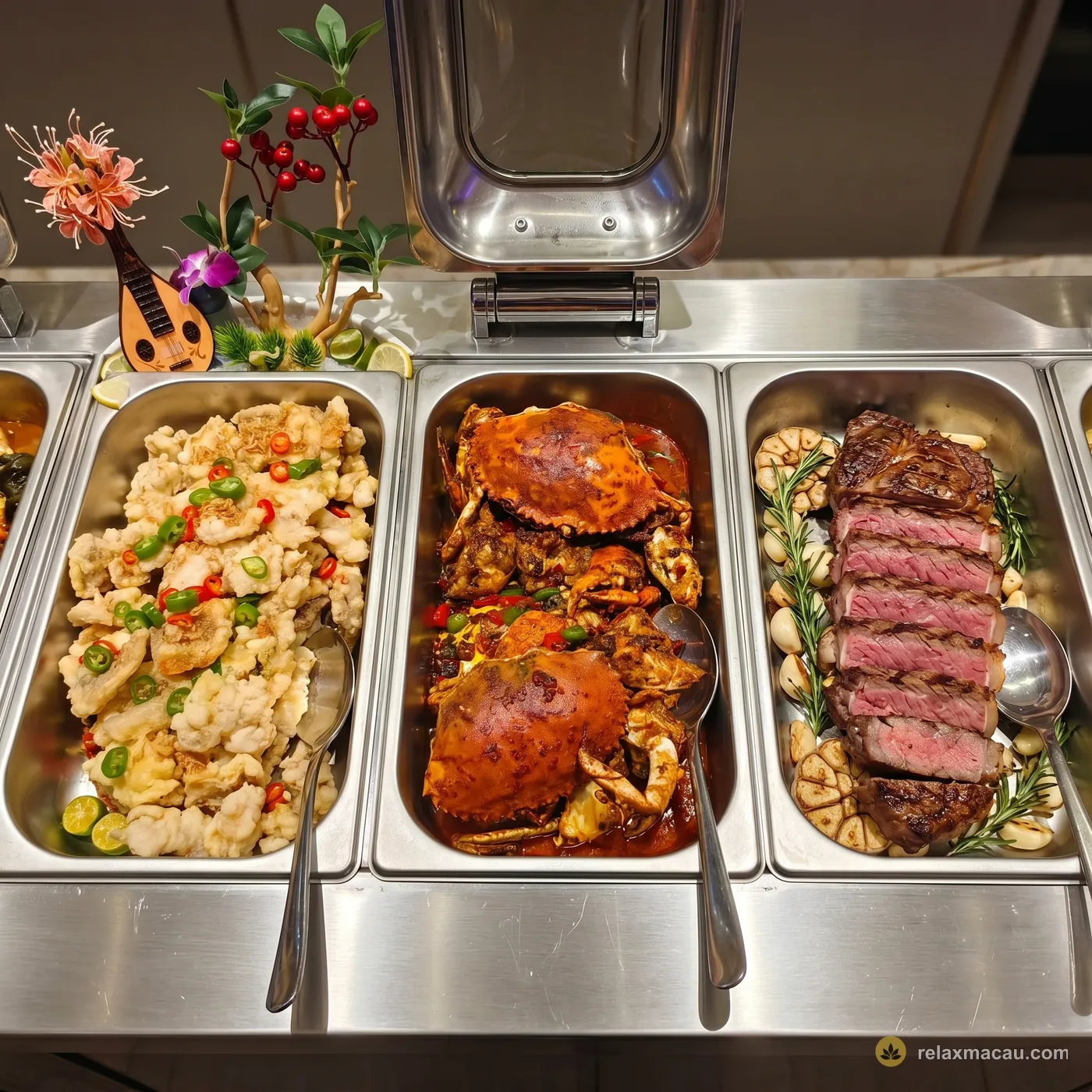Oceanic Royal Spa steak and crab buffet