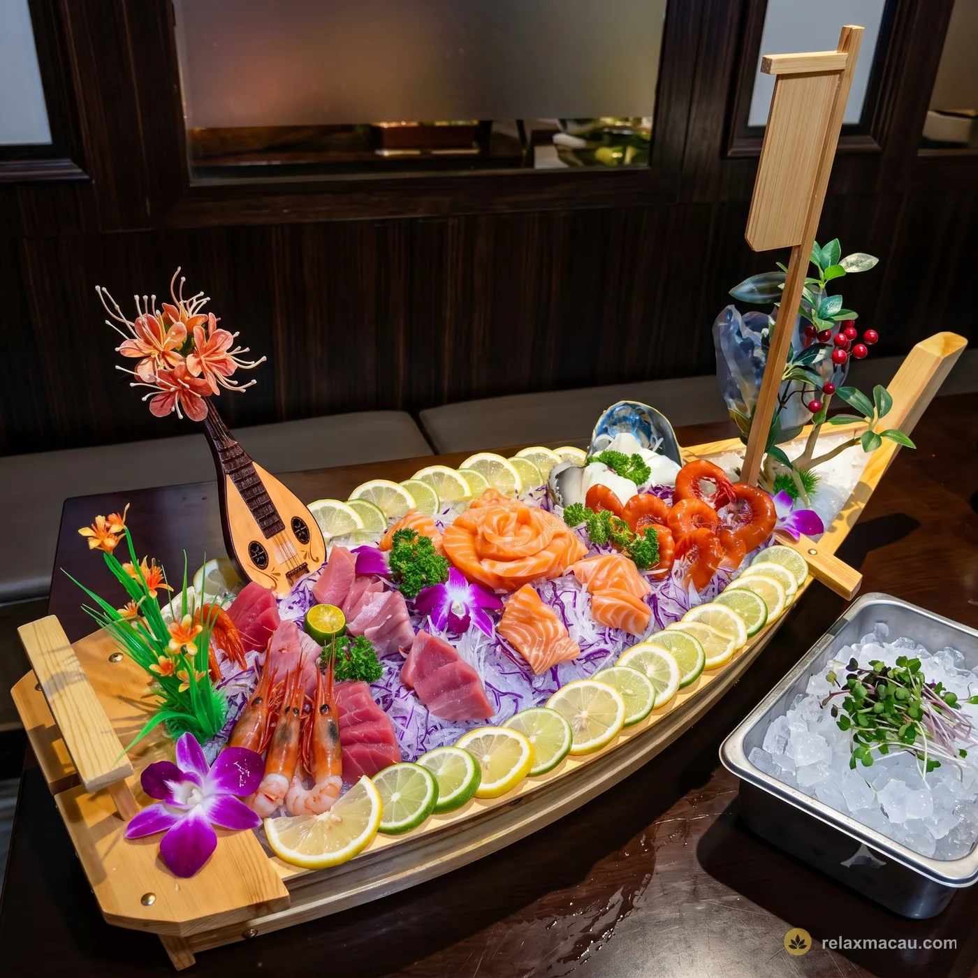 Oceanic Royal Spa sashimi boat platter
