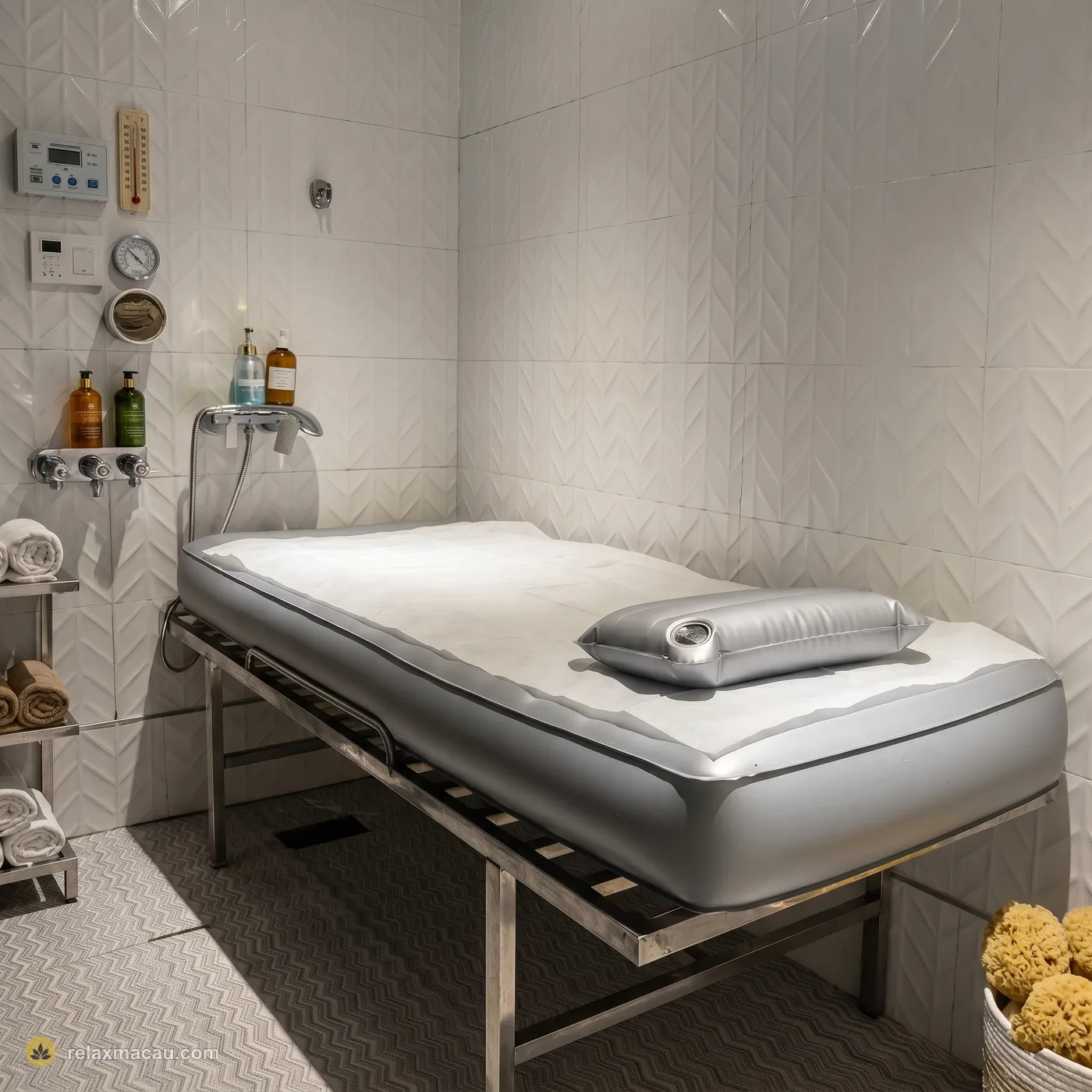 Familia Nobre silver waterbed room