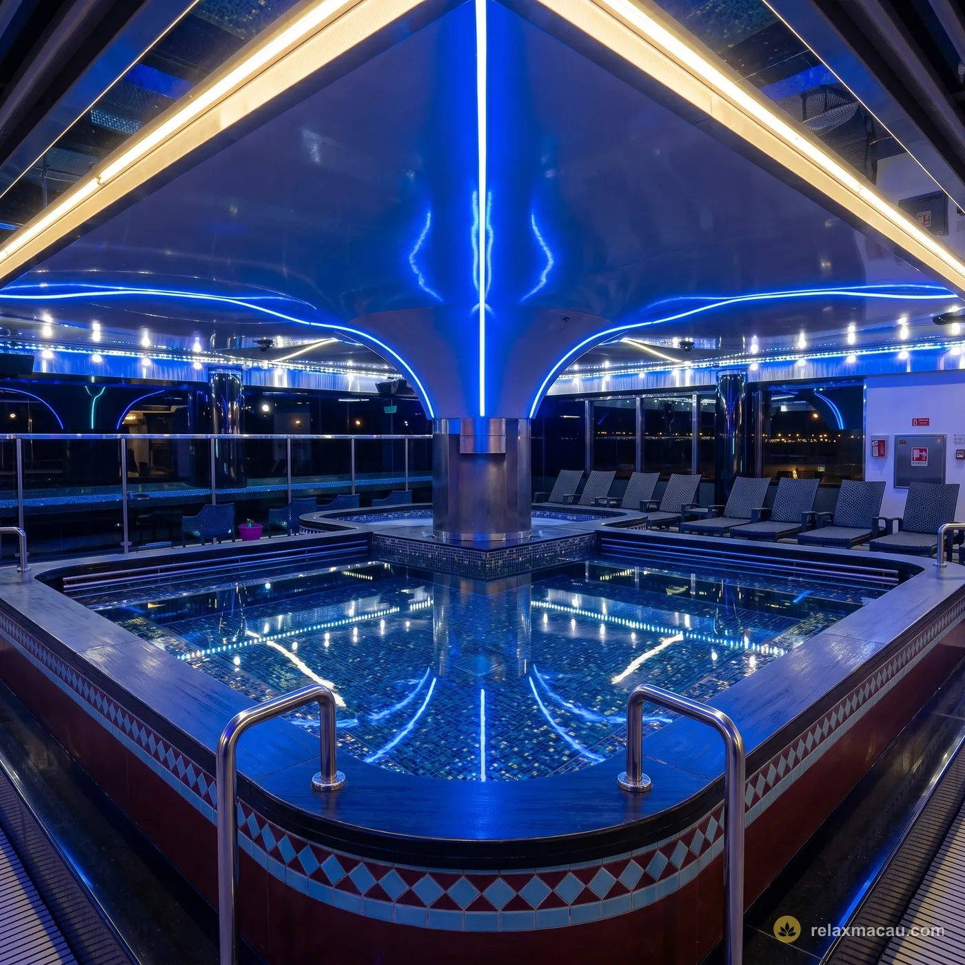 The Excellent Sauna blue bathing pool