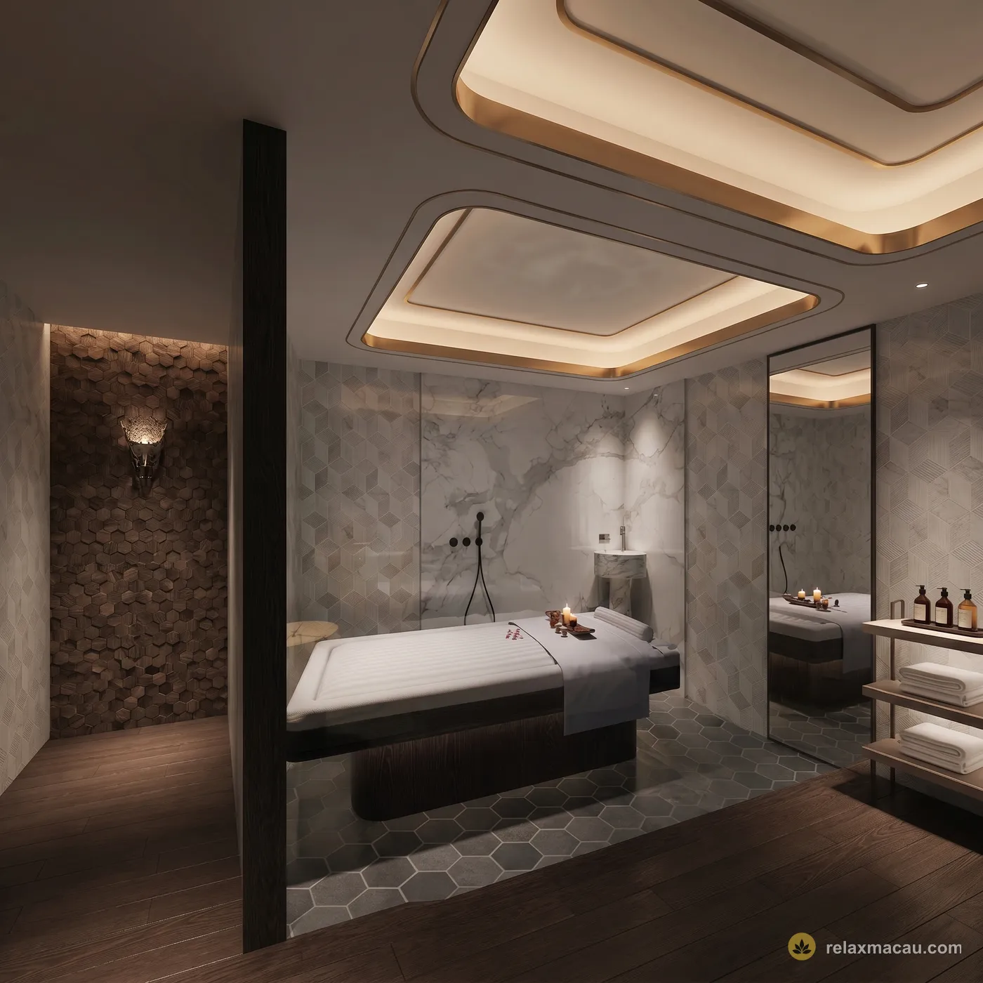 Empire Sauna gold-ceiling suite