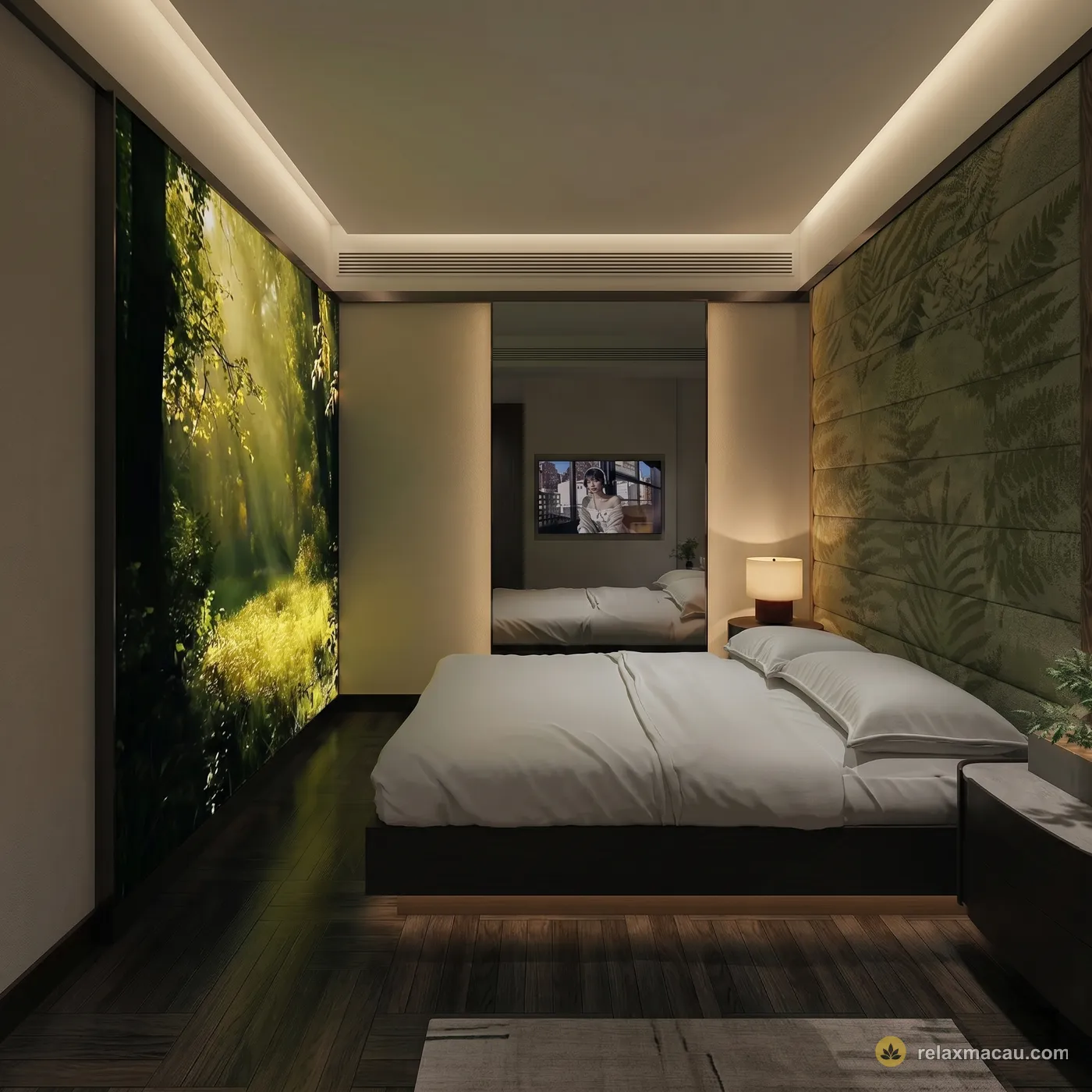 Empire Sauna forest-mural room