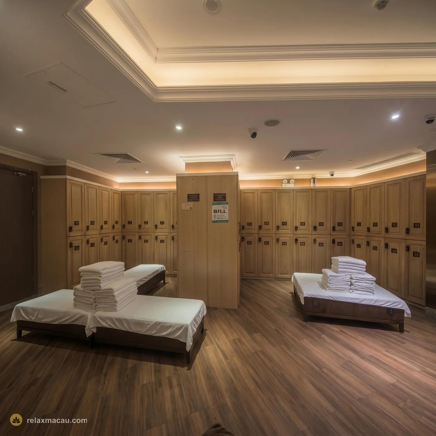 Victoria Sauna wood locker room